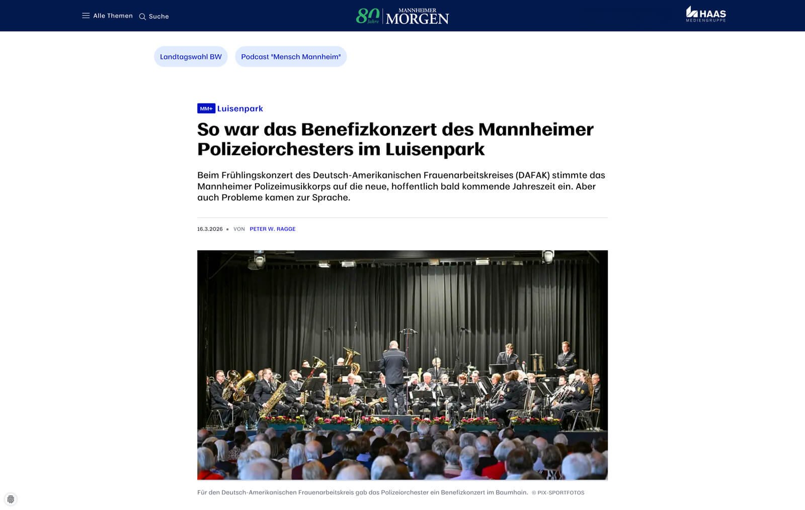 Pressebericht Mannheimer Morgen vom 17. März 2026