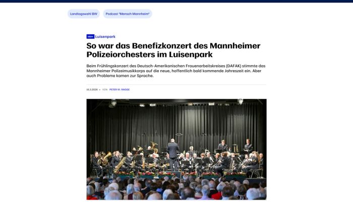 Pressebericht Mannheimer Morgen vom 17. März 2026