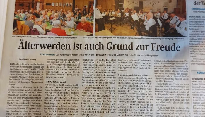 Pressebericht in der Schwetzinger Zeitung vom 19.4.24
