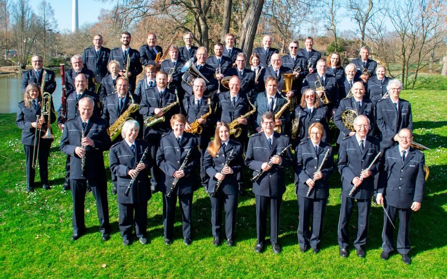 Gruppenbild des Polizeiorchester Mannheim