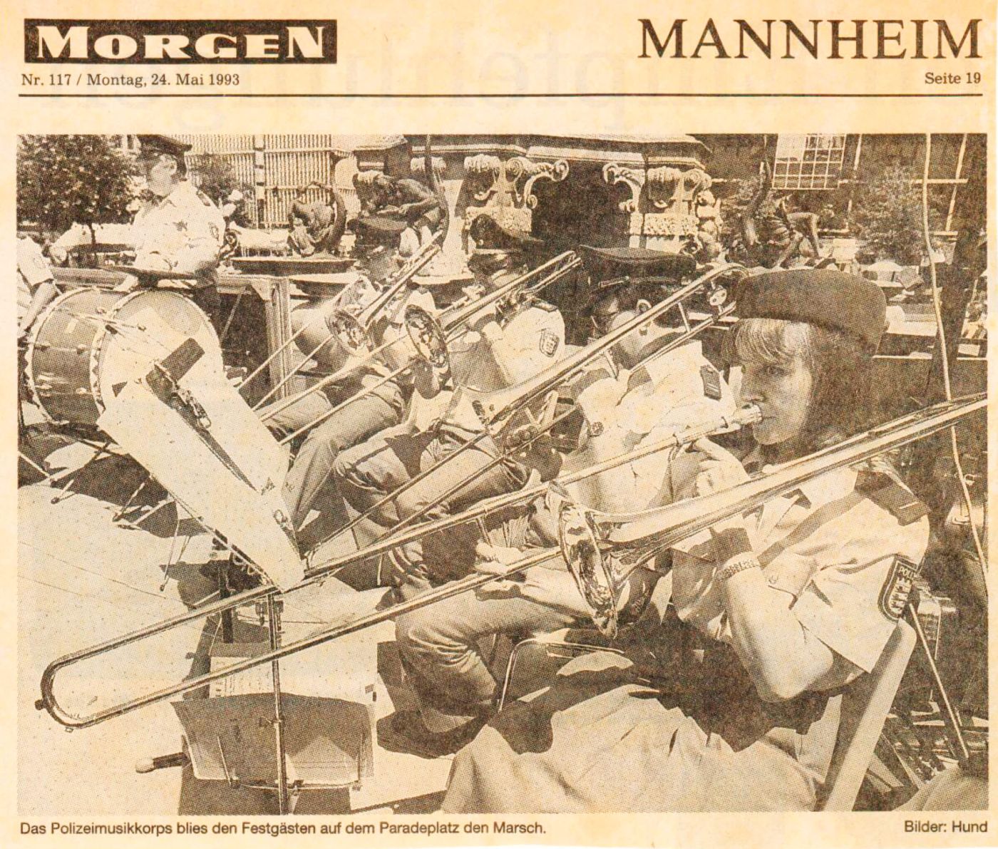 Zeitungsausschnitt Mannheimer Morgen vom 24. Mai 1993.